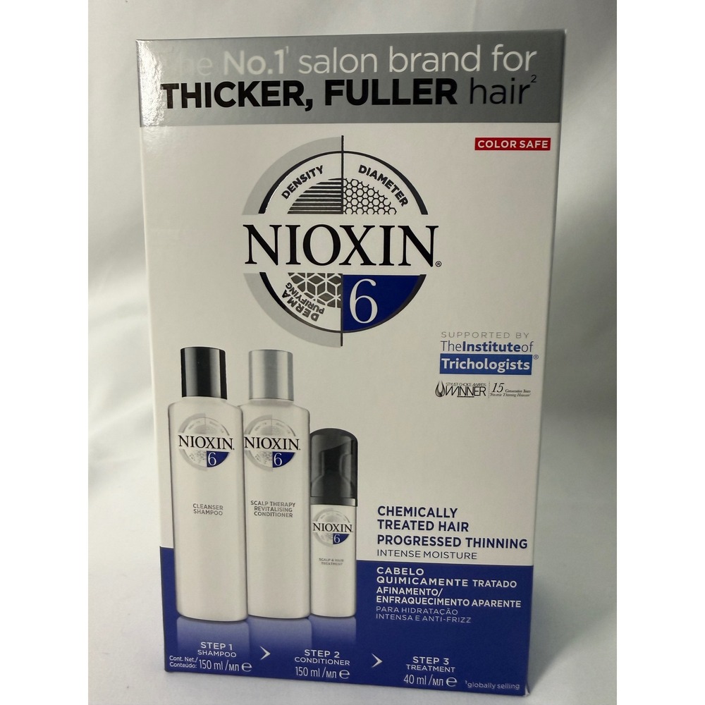 Nioxin System 6 Hair Care Trial Kit Chemically Treated Progressed Thinning 3pc